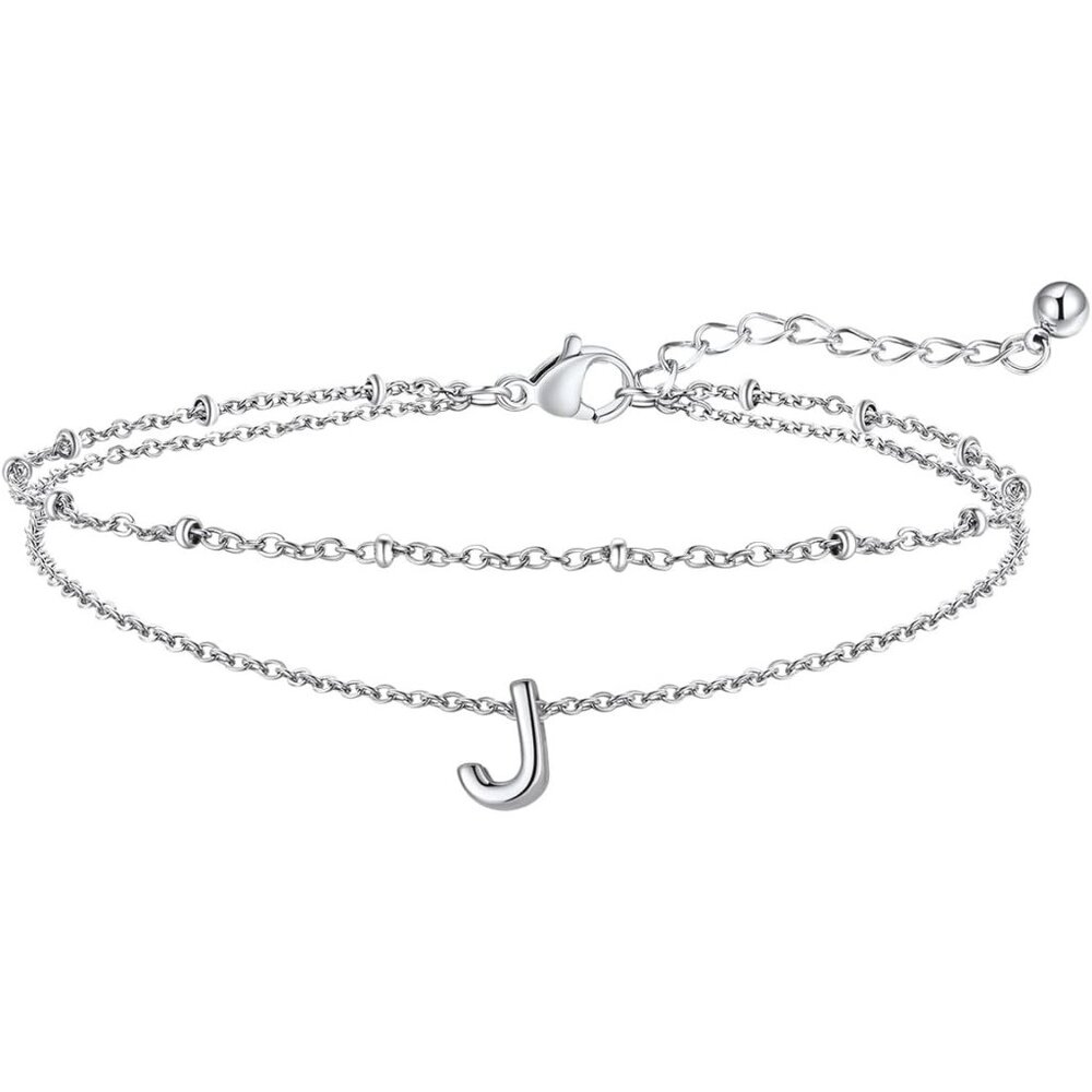 Adjustable Gold Plated Initial Anklet For Summer … - image 1